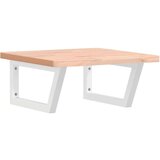  Zidna polica za Lavabo - Umivaonik od čelika i masivne bukovine - Smeđa i bijela 50 x 50 x 2.5 cm 1 Trapez | shoptok.hr