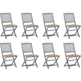 The Living Store Zložljivi zunanji stoli 8 kosov z blazinami trden akacijev les - Vrtni Stol, (21472266) | Shoptok.si
