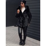 DStreet Kurtka damska zimowa FURSOFT pikowana z kapturem czarna | shoptok.hr