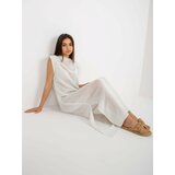 Fashion Hunters White summer knitted maxi sleeveless dress Cene