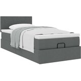 vidaXL Otomanski posteljni okvir z vzmetnico siv 80x200 cm blago | Shoptok.si