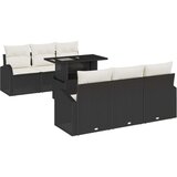  7-delna vrtna sofa garnitura z blazinami Črna Poli ratan, (22093098) | Shoptok.si