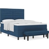  Postelja s špirjo z vzmetnico in klopjo modra 140x200 cm tkanina, (22083748) | Shoptok.si