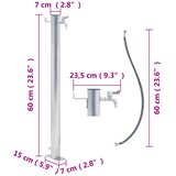  Vrtni stup za vodu 60 cm od nehrđajućeg čelika okrugli | shoptok.hr