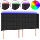  LED uzglavlje crno 203 x 16 x 118/128 cm od umjetna koža | shoptok.hr