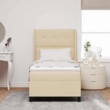 Box spring krevet s madracem Krema 90 x 200 cm tkanina | shoptok.hr