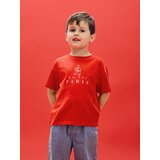 Reserved Pamučna majica s printom - crvena | shoptok.hr