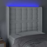  Posteljno vzglavje belo 83x16x118/128 cm umetno usnje, (20932874) | Shoptok.si