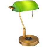 Globo Stolna svjetiljka Antique s integriranim punjačem za mobitel (40 W, D x Š x V: 26,5 x 18 x 36 cm, Zlatna, Zelena) | shoptok.hr