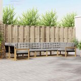  Set vanjskih sofa 7 kom. Bijela i svjetlosiva Smeđa 404 x 168,5 x 73 cm | shoptok.hr