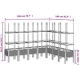  Cvetlično korito z oporno mrežo sivo 200x160x142,5 cm PP | Shoptok.si