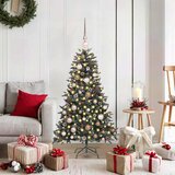 vidaXL Umjetnobožićnodrvce S LED lampica Zelena 120cm PVC | shoptok.hr