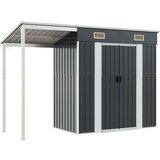 vidaXL Vrtna kućica s produženim krovom antracit 277x110 5x181cm čelik | shoptok.hr