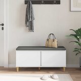 Klupa za hodnik s jastukom s pohranom Bijeli 100 x 38 x 46 cm | shoptok.hr