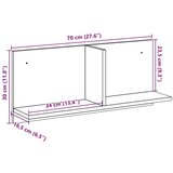  Zidni ormarić bijeli 70x16 5x30 cm od konstruiranog drva | shoptok.hr