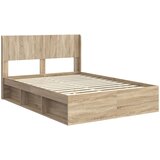  Krevetna konstrukcija s pohranom i uzglavljem Hrast sonoma Smeđa 160 x 200 cm | Shoptok.si