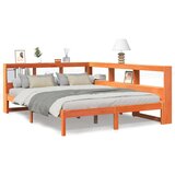  Knjižna postelja brez vzmetnice vošč. rjava 150x200 cm borovina, (21791215) | Shoptok.si