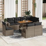 vidaXL 9-dijelni set vrtnih sofa od poliratana s jastucima sivi | shoptok.hr