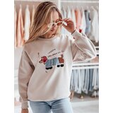 DStreet Bluza damska oversize z haftem DOGSWEETY cappuccino Cene