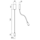  Redo 01-4475 - LED fleksibilna lampica WALLIE LED/3W/230V USB CRI 90 brončana | Eponuda.com