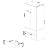 AKORD Garderobna Omara, 2 Vrata In 2 Predala, Jelša, (5000331688) | Shoptok.si
