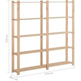  5-nadstropni regal s policami 170x28,5x170 cm trdna borovina, (5000307409) | Shoptok.si