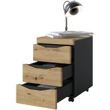 Mömax Predalnik Na Kolescih Turino, Antracit/hrast | Shoptok.si