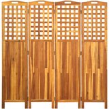 vidaXL Sobna pregrada s 4 panela 161 x 2 x 170 cm masivno drvo bagrema | shoptok.hr