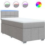 Box spring krevet s madracem svjetlosivi 90x190 cm od tkanine | shoptok.hr