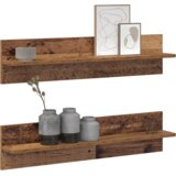 vidaXL Stenske police s polico 2 pcs Staro les 80 x 11.5 x 18 cm | Shoptok.si
