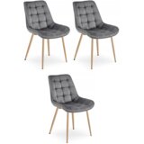  BERA stolica - tamno sivi baršun / noge od hrasta x 3 | shoptok.hr