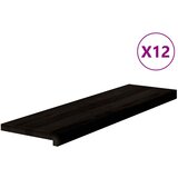  Gazišta stepenice 12 kom tamnosmeđi 90x30x2 cm masivna hrast | shoptok.hr