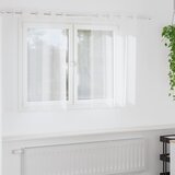 Voile zavjesa sa zavjesama 2 pcs Bijelo 140 x 140 cm Poliester | shoptok.hr