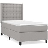  Box spring postelja z vzmetnico svetlo siva 90x200 cm blago, (20790582) | Shoptok.si