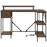  Stol s policom Smeđi hrast 120 x 79 x 86,5 cm Konstruirano drvo | Eponuda.com