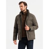 Ombre Men's lightweight jacket with hood and mesh lining - olive | shoptok.hr