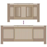 vidaXL pokrivač radijatora 2 pcs smeđa (142-205) x 20.5 x 81.5 cm | shoptok.hr