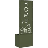 vidaXL Vrtno korito z dekorativno ploščo Olivno zelena 50 x 140 cm | Shoptok.si