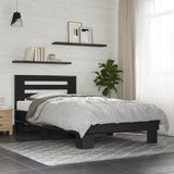 Furnova Posteljni okvir črn 100x200 cm inženirski les in kovina, (21943032) | Shoptok.si