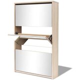 vidaXL Ormarić za Cipele s Ogledalom Boja Hrastovine 63x17x102,5 cm | shoptok.hr