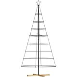 vidaXL božično stožčasto drevo z stojalom Črna 210 cm Jeklo | Shoptok.si