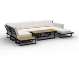 Bessagi Garden Lounge Garnitura Marla, Krem, Črna, Akacija, 4-Delno | Shoptok.si