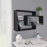 vidaXL Zidne police crne 104 x 20 x 58,5 cm od iverice Cijene
