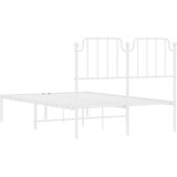  Metalni okvir za krevet s uzglavljem bijeli 120x200 cm | shoptok.hr