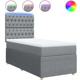 Box spring krevet s madracem svjetlosivi 90x190 cm od tkanine | shoptok.hr