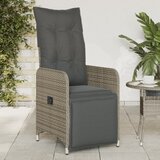Maison Chic Nastavljiv Vrtni Stoli - Stol za vrt z blazinami siv poli ratan JS36, (21878747) | Shoptok.si
