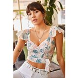 Olalook Women's Ecru Side Zipper Sleeve Detailed Mos Crepe Blouse | Shoptok.si