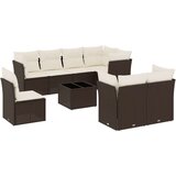 vidaXL 9-dijelni set vrtnih sofa s jastucima poliratan smeđi | shoptok.hr