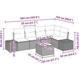  Sjedeća garnitura za vrt 6 kom. Crna poliratan 55 x 55 x 37 cm | Shoptok.si