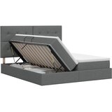  Krevet s od storage s uzglavljem Tamnosiva 200 x 200 cm Tkanina | shoptok.hr